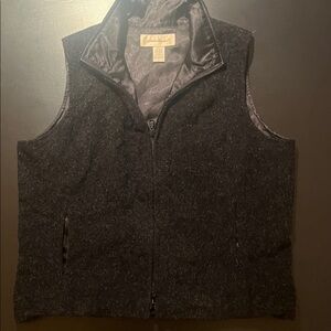 Eddie Bauer L Wool Alpaca Nylon Charcoal Vest
